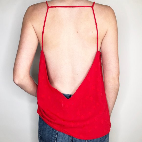 By The Way Open Back Strappy Star Top Red - Picture 3 of 6